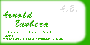 arnold bumbera business card
